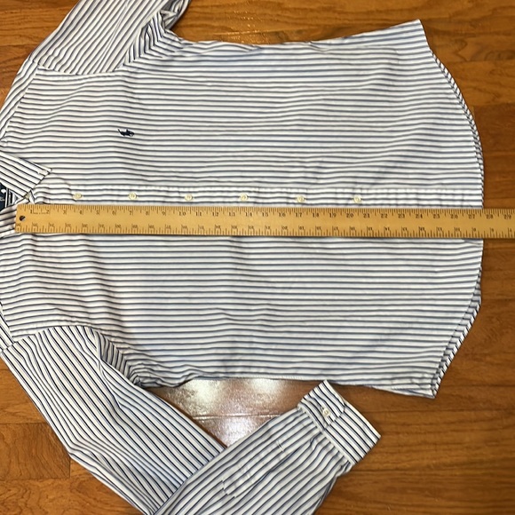 Ralph Lauren Mens Button Down Size Large White Blue Striped Long Sleeve - Picture 8 of 12